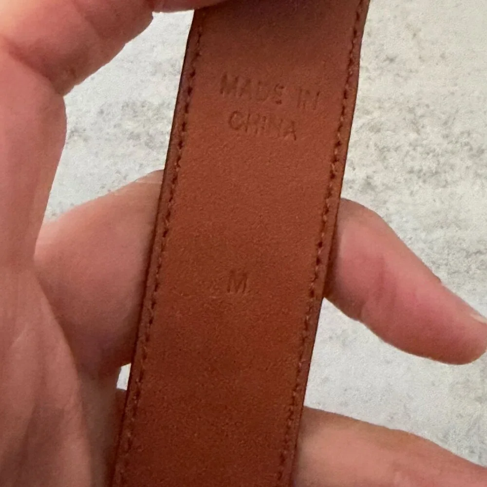 Vintage Ralph Lauren Brown Leather Embossed Crocodile Belt Silver Tone Buckle M